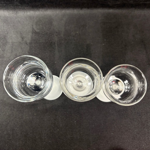 PartyLite Iced Crystal Frosted Stemmed Trio Set Glass Votive Candle Holders - Picture 6 of 7